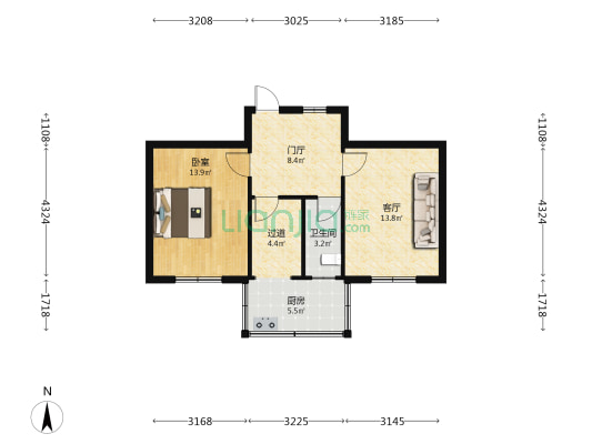 九塑家属院 1室1厅1卫 54平方