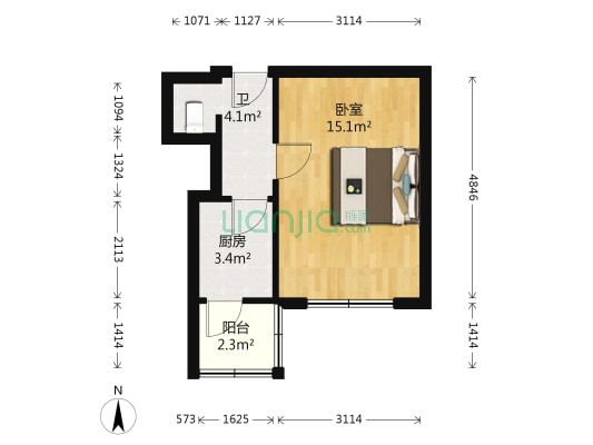 耀华新里 1室0厅1卫 31平方