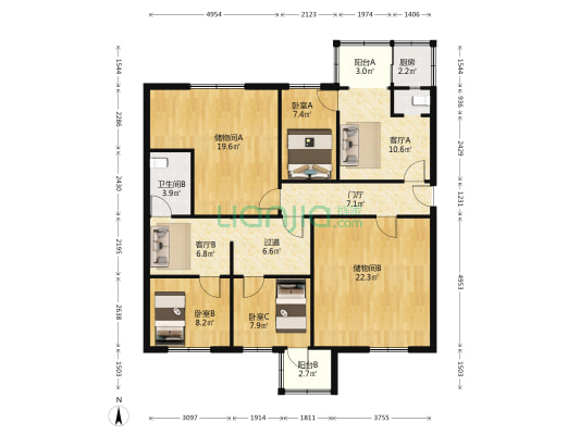运输局住宅 3室2厅2卫 130平方