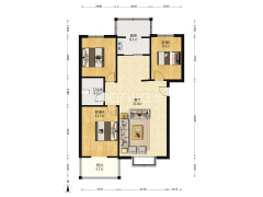此房房本满5 南北通透格局 户型方正 精装修-涿州惠友康庭户型图