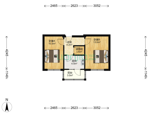 望远社区 2室0厅0卫 48平方
