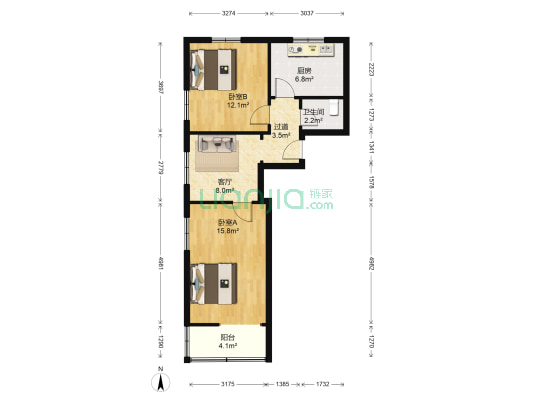 馆陶路12丙、14、20号 2室1厅1卫 70平方