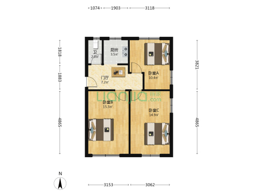 霞光里(宁河) 3室0厅1卫 70平方