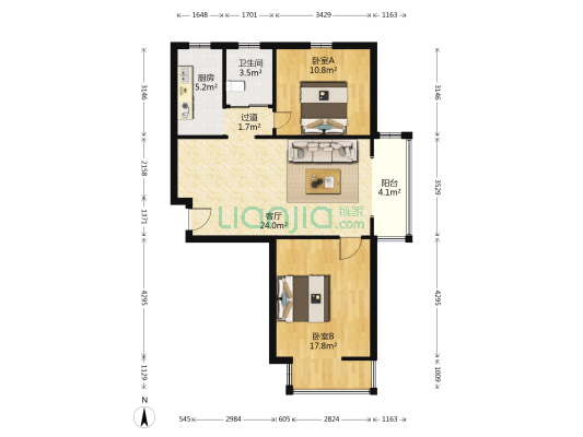 丰宁锦苑 2室1厅1卫 98平方