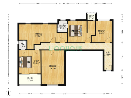 金凤新苑 2室0厅2卫 105平方
