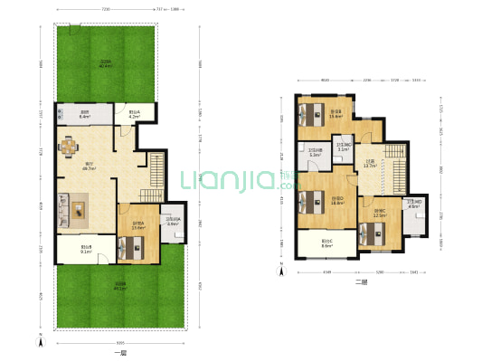 高科荣境一期 4室1厅4卫 297平方
