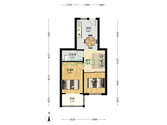 23号平调家属院 2室1厅1卫 47平方