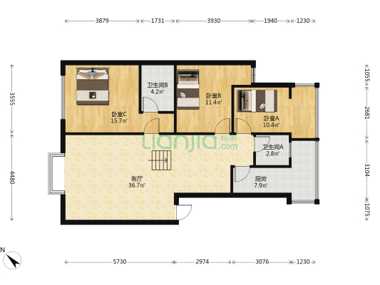 龙祥苑(龙泉驿) 3室1厅2卫 111平方