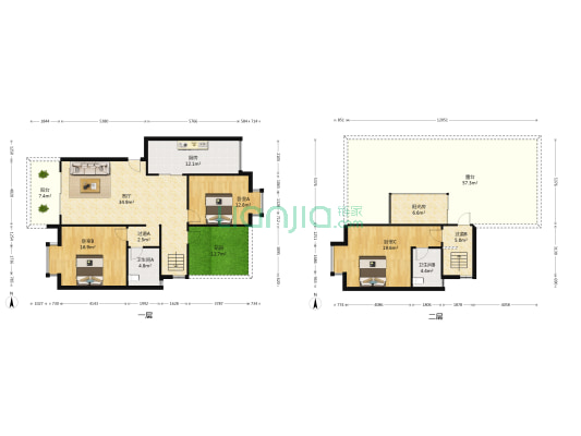 河东花园B区 3室1厅2卫 131平方
