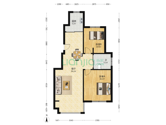 兴东花苑 2室1厅1卫 99平方