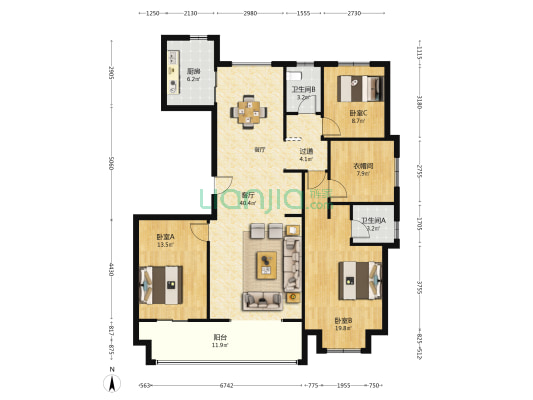 星科印象 3室1厅2卫 150平方