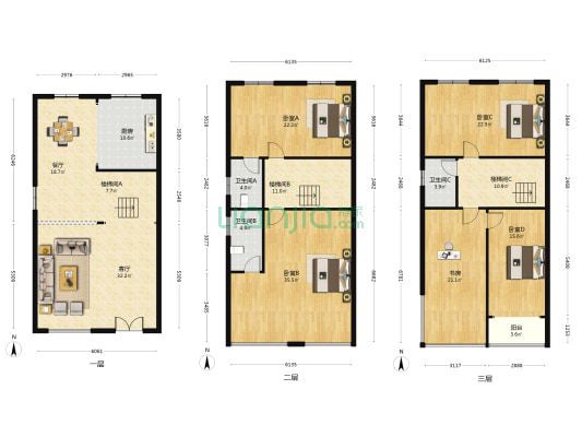 港汇商务中心 5室2厅3卫 263平方
