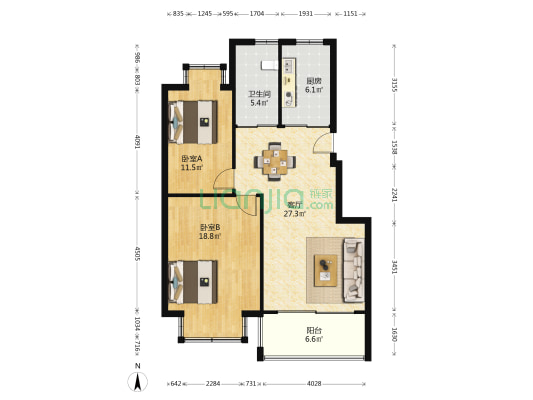 学府苑 2室1厅1卫 90平方