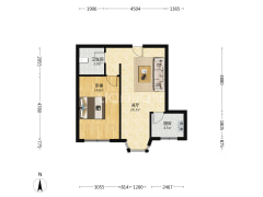 全南正规一居室 精装修 带家具家电 满五年 中间好楼层-涿州名流枫景五期户型图