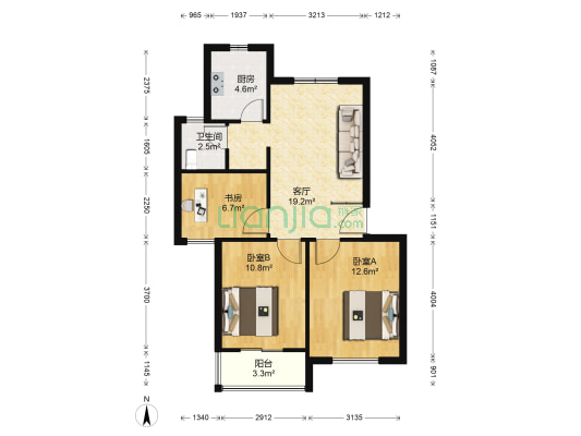 宝邻苑 3室1厅1卫 76平方