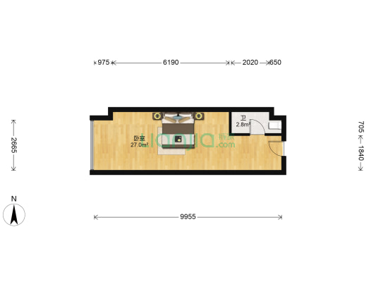 吾悦广场 1室0厅1卫 42平方
