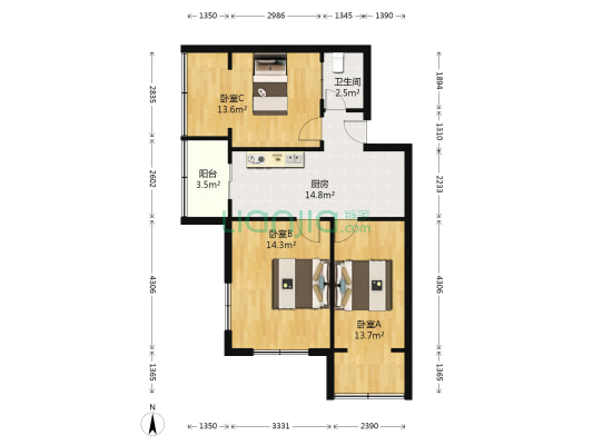 昆明街（正阳街） 3室0厅1卫 80平方