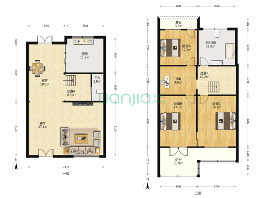 西大街 4室2厅2卫 192平方