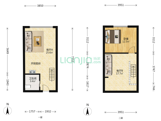 光之谷西区 1室2厅1卫 42平方