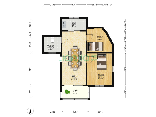 斜家桥新村 2室1厅1卫 67平方