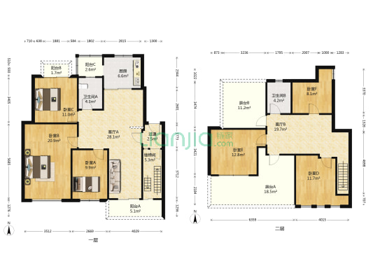 馨都广场 6室2厅2卫 162平方