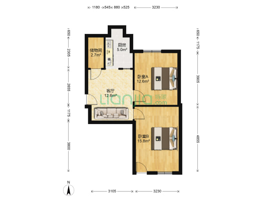化机厂家属院 2室1厅0卫 62平方