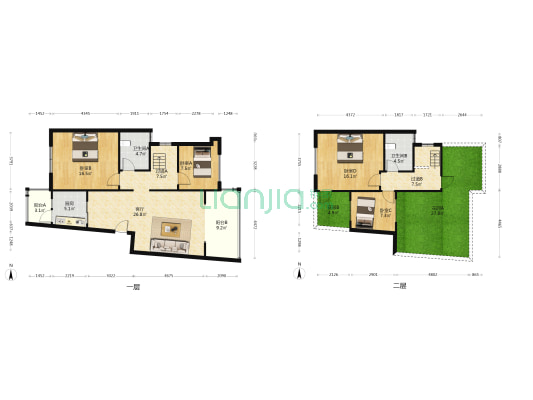 禾登新城 4室1厅2卫 138平方