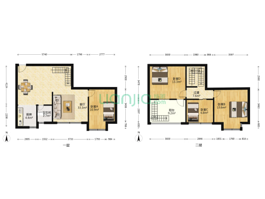阳光骊景 4室1厅1卫 185平方