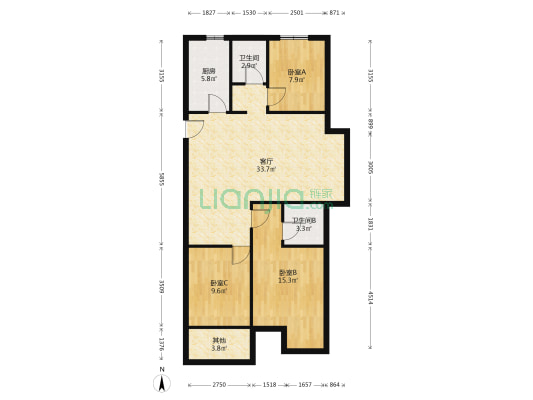 金科城贰号院 3室1厅2卫 112平方