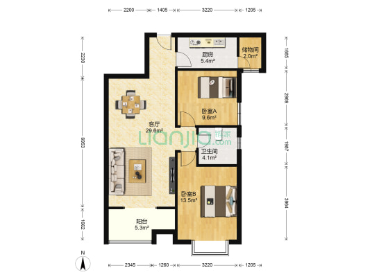 凤城九号 2室1厅1卫 93平方