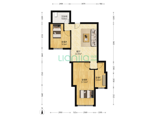 惠城花园 3室1厅1卫 74平方
