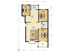 蓝天美林湾，满北通透三居，电梯洋房，一梯两户，急售-涿州蓝天美林湾户型图