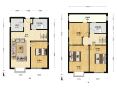 牛津花园 75平+75平大跃层 价格可议 全天采光-涿州鹏渤印象城牛津花园户型图