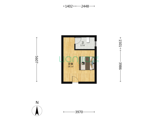 隆兴苑 1室0厅1卫 48平方