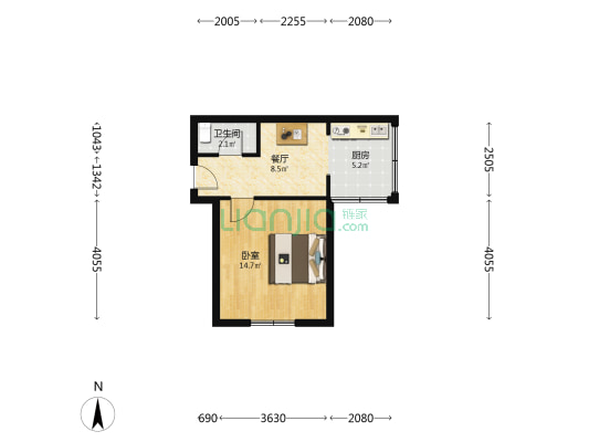 钱塘小区 1室1厅1卫 34平方