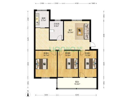 许昌市第二建设（集团）有限公司 3室1厅1卫 103平方