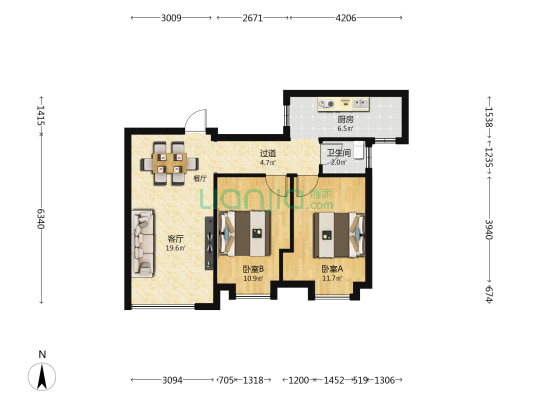 好景雅苑 2室1厅1卫 67平方