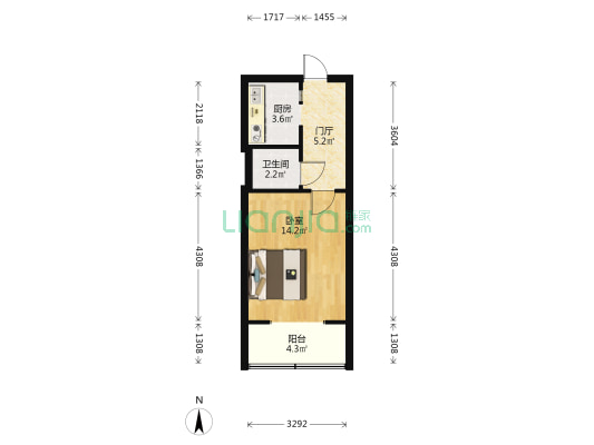 桃园村大街 1室0厅1卫 36平方
