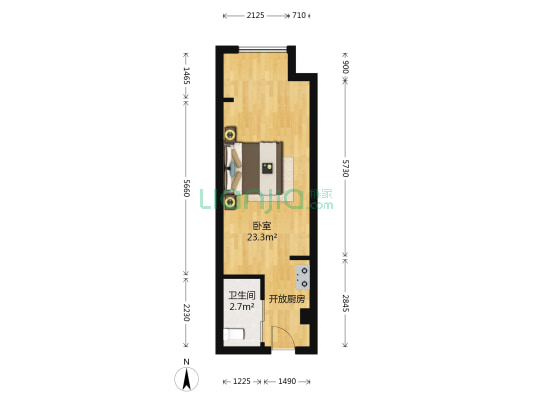 万科美景龙门 1室0厅1卫 39平方