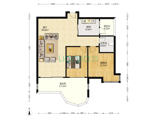 丽江豪园 1室1厅1卫 155平方