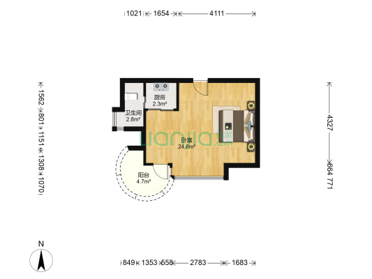 天骄华庭 1室0厅1卫 39平方