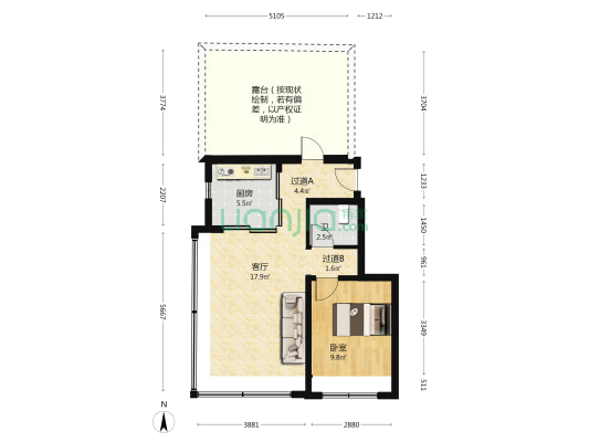龙湖建工·九里熙宸 1室1厅1卫 60平方