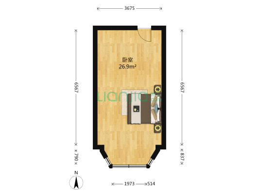 沈阳德隆万泉大厦 1室0厅0卫 43平方