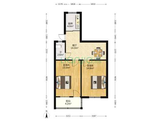 逸常里 2室1厅1卫 67平方