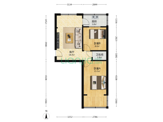 兰州高压阀门厂家属院(西固中路) 2室1厅1卫 61平方