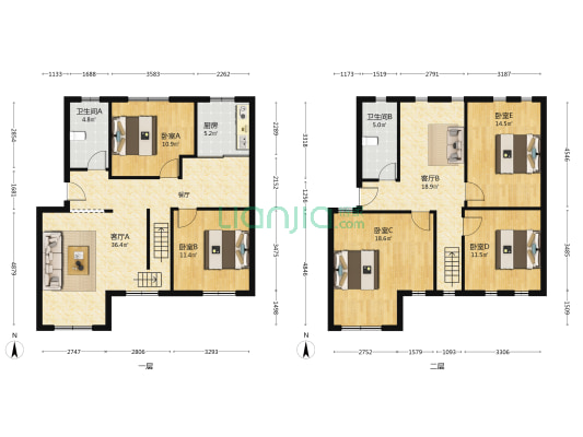 金色海湾 5室2厅2卫 141平方