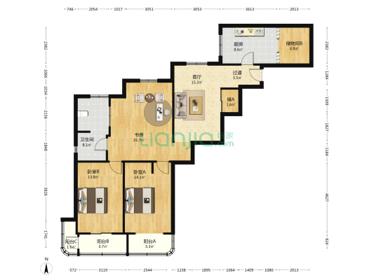 省办公厅家属院 3室1厅1卫 111平方