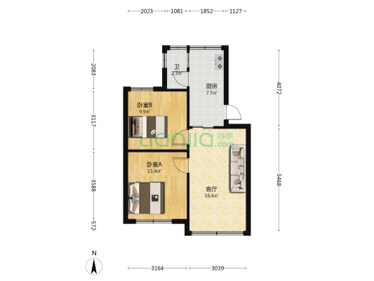甘荫塘菊花洞路社区 2室1厅1卫 53平方