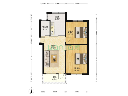 宜光西路北一巷5号 2室1厅1卫 72平方