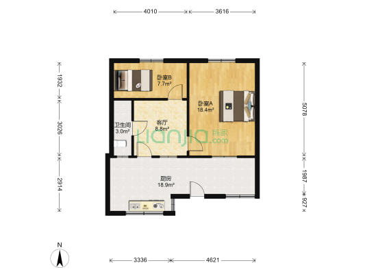 八角亭 2室1厅1卫 44平方